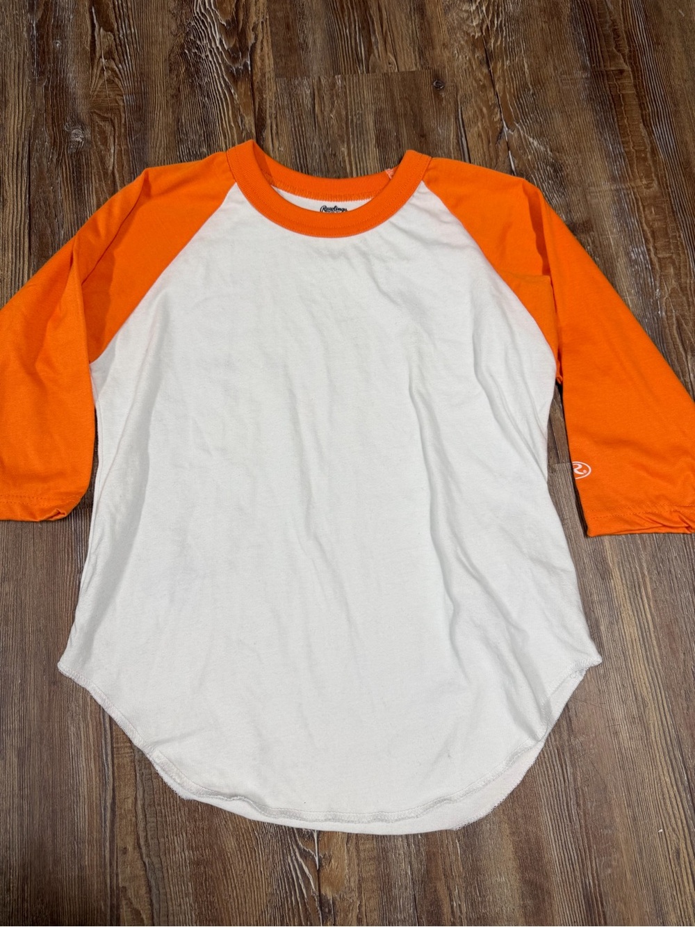 Rawlings white & orange baseball tee with orange sleeves, size M. Perfect for UT